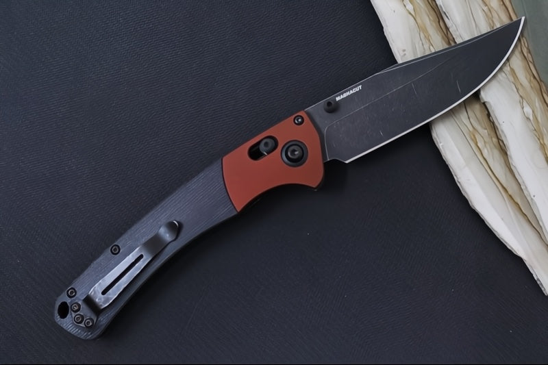 Benchmade 15080BK-04 Crooked River - Burnt Copper Aluminum & Black Micarta Handle / Clip Point Blade / DLC Battlewash Finish / CPM-Magancut Steel