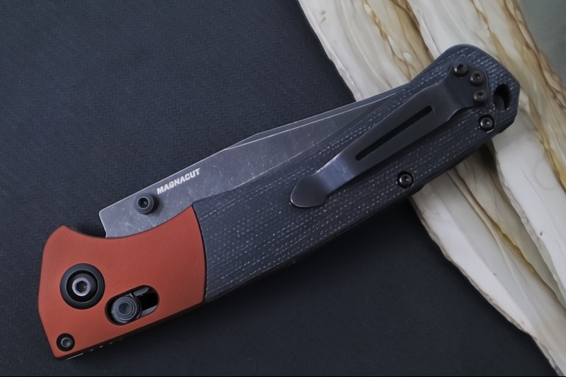 Benchmade 15080BK-04 Crooked River - Burnt Copper Aluminum & Black Micarta Handle / Clip Point Blade / DLC Battlewash Finish / CPM-Magancut Steel - Northwest Knives