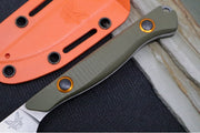 Benchmade 15700-01 Flyway - Straight Back Blade / CPM-S90V Steel / OD Green G-10 Handle Scales & Orange Anodized Accents / Boltaron Sheath - Northwest Knives