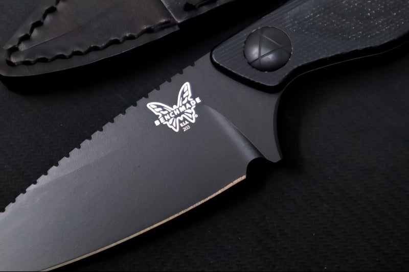 Benchmade 203BK-02 Dacian Pocket Fixed Blade - CPM-Magnacut Steel / Black Cerakoted Finish / Black Micarta Handle / Black Oxide Hardware