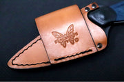 Benchmade 203-04 Dacian Pocket Fixed Blade - CPM-Magnacut Steel / Stonewashed Blade / Blue Denium Micarta Handle / Copper Accents - Northwest Knives