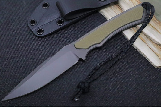 Spartan Blades Phrike Fixed Blade - Black CPM-S45VN Blade / OD Green G-10 Handle / Kydex Sheath IMB Loop SB17BKGRKYBK