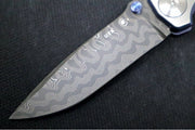 Spartan Blades HARSEY Titanium Folder 2022 Special Edition - Drop Point Blade / Chad Nichols Damascus / Viking Longboat Anodized Handle - Northwest Knives