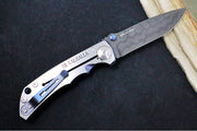 Spartan Blades HARSEY Titanium Folder 2022 Special Edition - Drop Point Blade / Chad Nichols Damascus / Viking Longboat Anodized Handle - Northwest Knives