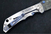 Spartan Blades HARSEY Titanium Folder 2022 Special Edition - Drop Point Blade / Chad Nichols Damascus / Viking Longboat Anodized Handle - Northwest Knives