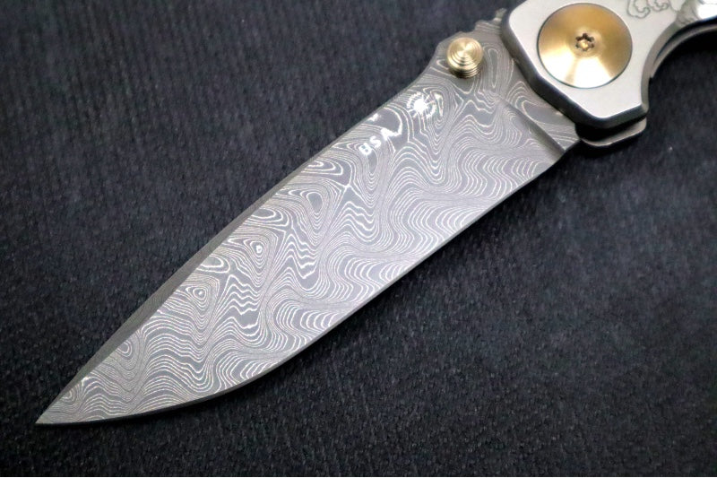 Spartan Blades HARSEY Titanium Folder 2022 Special Edition - Drop Point Blade / Chad Nichols Damascus / Koi Pond Anodized Handle - Northwest Knives