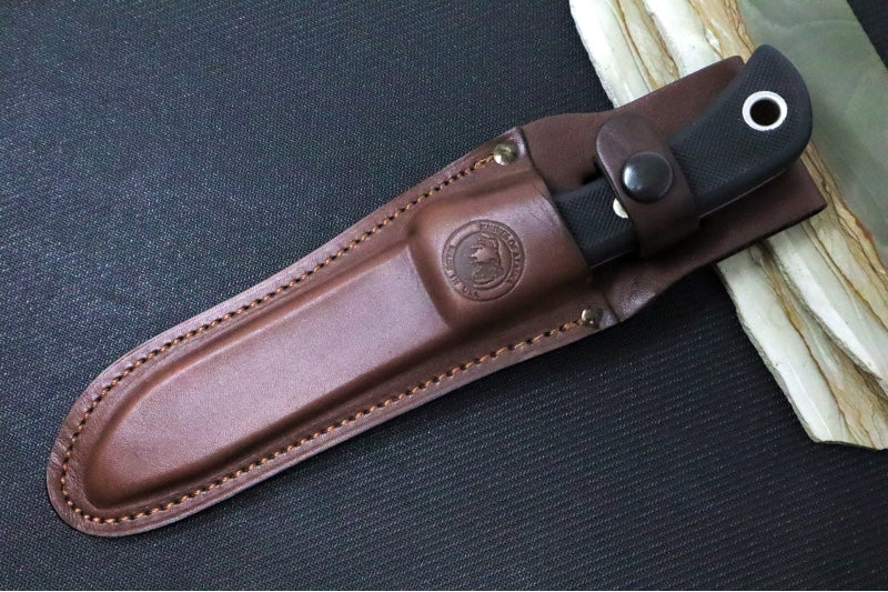 Knives of Alaska Magnum Wolverine Fixed Blade - Surgrip Handle / D2 Tool Steel / Clip Point Blade / Brown Leather Sheath 00158FG