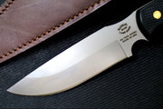 Knives of Alaska Bush Camp Fixed Blade - Black Surgrip Handle / D2 Tool Steel / Drop Point Blade / Brown Leather Sheath 00014FG - Northwest Knives