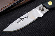 Knives of Alaska Alpha Wolf & Cub Fixed Blade Combo - Black Surgrip Handle / D2 Tool Steel / Drop Point Blade / Brown Leather Sheath 00358FG - Northwest Knives