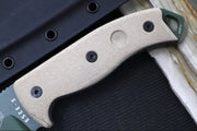 Esee Knives Model 5 - Natural Canvas Micarta Handle / 1095 Steel / OD Green Textured Powdered Blade 5P-OD-E - Northwest Knives