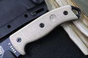 Esee Knives Model 5 - Natural Canvas Micarta Handle / 1095 Steel / Black Textured Powdered Blade 5P-E - Northwest Knives