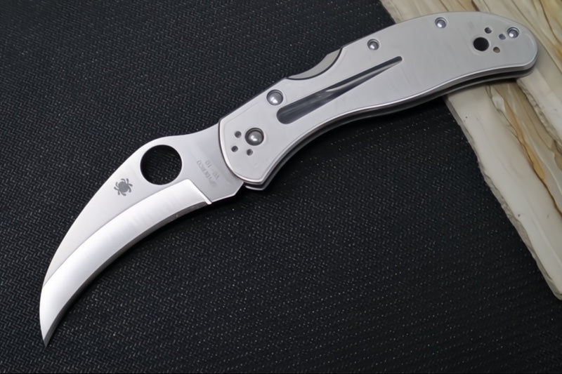 Spyderco Harpy - Stainless Steel Handle / VG-10 Steel / Satin Karambit Blade C08P