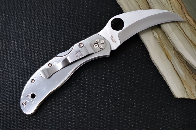 Spyderco Harpy - Stainless Steel Handle / VG-10 Steel / Satin Karambit Blade C08P