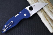 Spyderco Microjimbo- Cobalt Blue G10 Handle / Satin Wharncliffe Blade / CPM-SPY27 - C264GPCBL - Northwest Knives