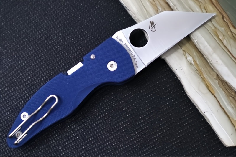 Spyderco Microjimbo- Cobalt Blue G10 Handle / Satin Wharncliffe Blade / CPM-SPY27 - C264GPCBL - Northwest Knives