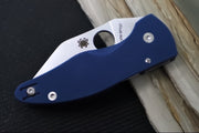 Spyderco Microjimbo- Cobalt Blue G10 Handle / Satin Wharncliffe Blade / CPM-SPY27 - C264GPCBL - Northwest Knives