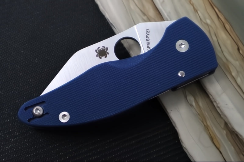 Spyderco Microjimbo- Cobalt Blue G10 Handle / Satin Wharncliffe Blade / CPM-SPY27 - C264GPCBL - Northwest Knives