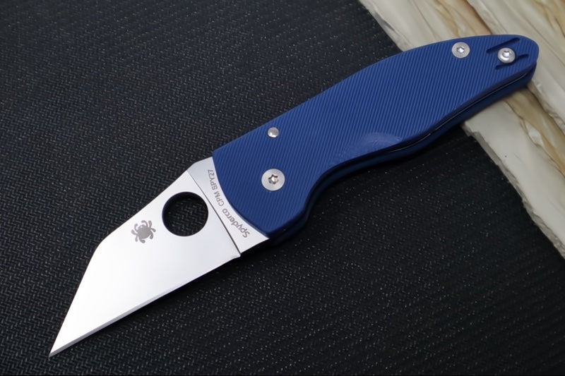 Spyderco Microjimbo- Cobalt Blue G10 Handle / Satin Wharncliffe Blade / CPM-SPY27 - C264GPCBL - Northwest Knives