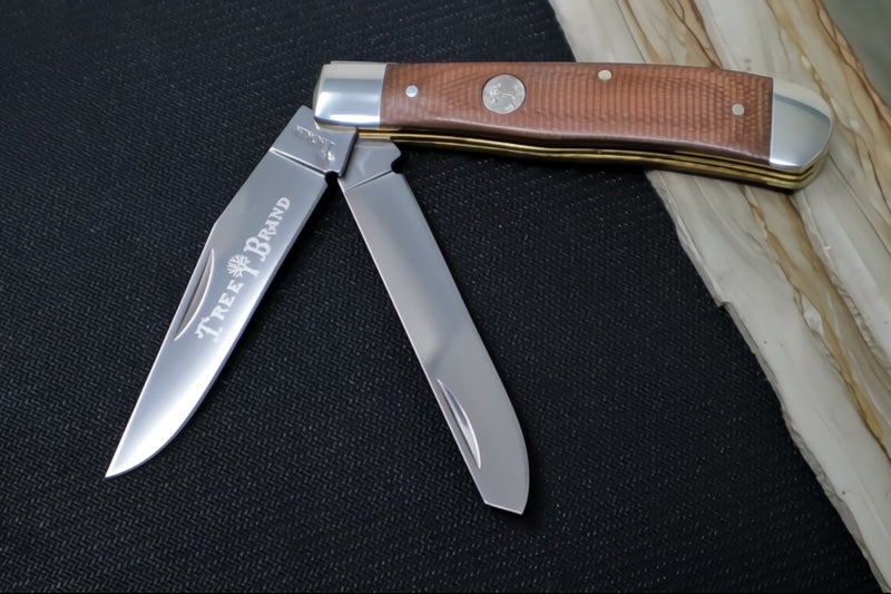 Boker Treebrand Trapper - Brown Canvas Micarta Handle / D2 Steel / Satin Finish 110889 - Northwest Knives