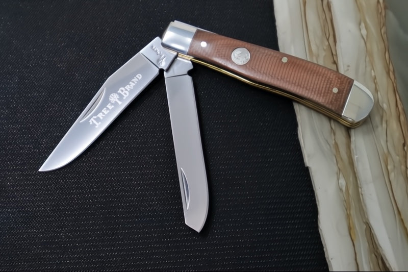 Boker Treebrand Trapper - Brown Canvas Micarta Handle / D2 Steel / Satin Finish 110889