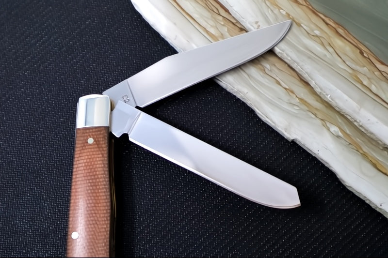 Boker Treebrand Trapper - Brown Canvas Micarta Handle / D2 Steel / Satin Finish 110889 - Northwest Knives