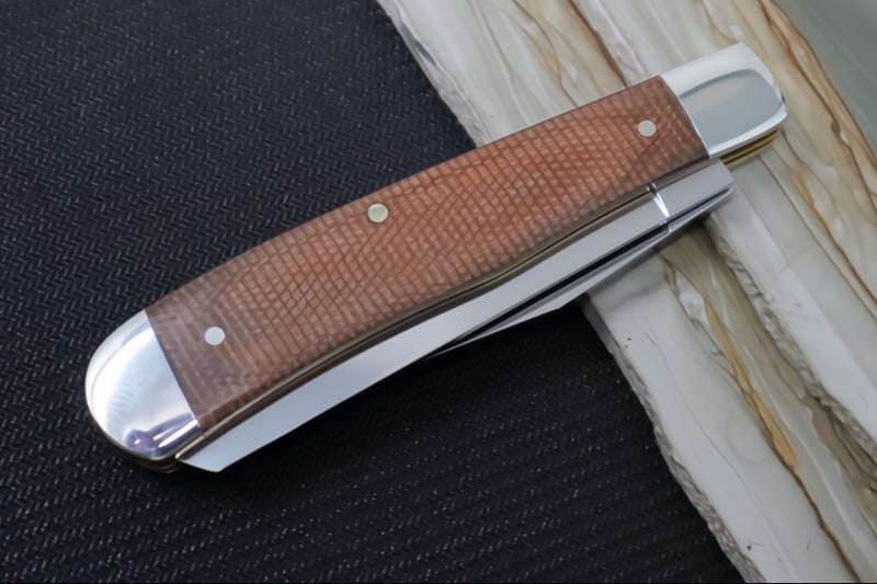 Boker Treebrand Trapper - Brown Canvas Micarta Handle / D2 Steel / Satin Finish 110889 - Northwest Knives