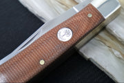 Boker Treebrand Trapper - Brown Canvas Micarta Handle / D2 Steel / Satin Finish 110889 - Northwest Knives