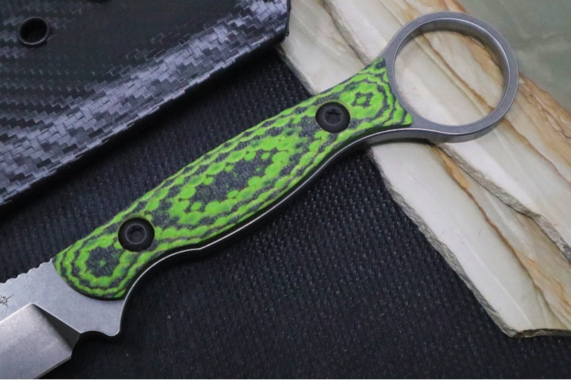 Toor Knives Serpent - Dark Stonewashed Blade / CPM-3V Steel / Phosphor Green G-10 Handle / Kydex Sheath