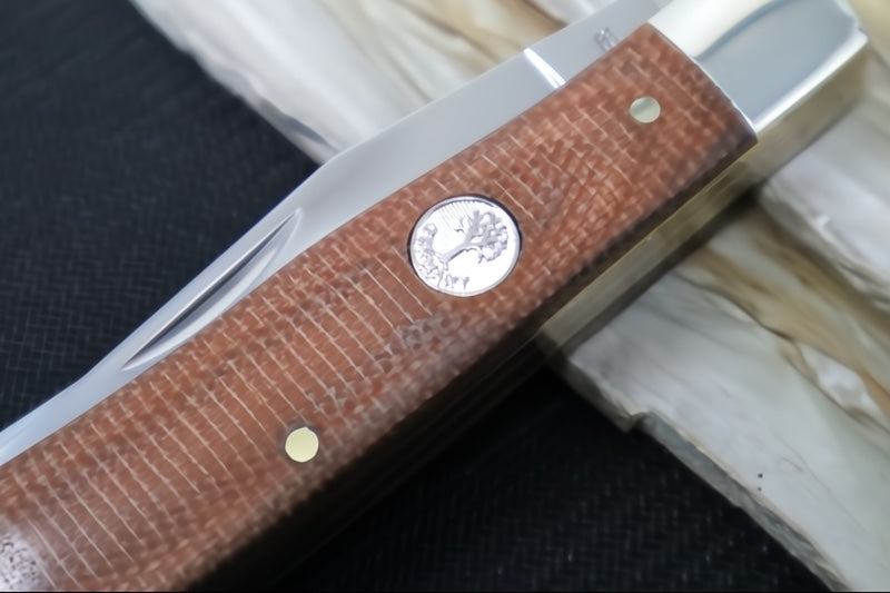 Boker Treebrand Trapper - Brown Canvas Micarta Handle / D2 Steel / Satin Finish 110889