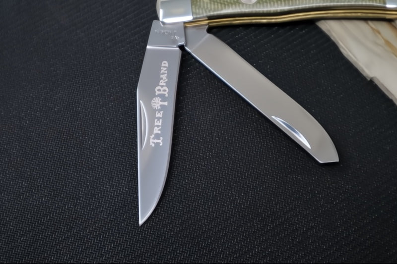 Boker Treebrand Trapper - Green Canvas Micarta Handle / D2 Steel / Satin Finish 110888 - Northwest Knives