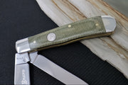 Boker Treebrand Trapper - Green Canvas Micarta Handle / D2 Steel / Satin Finish 110888 - Northwest Knives