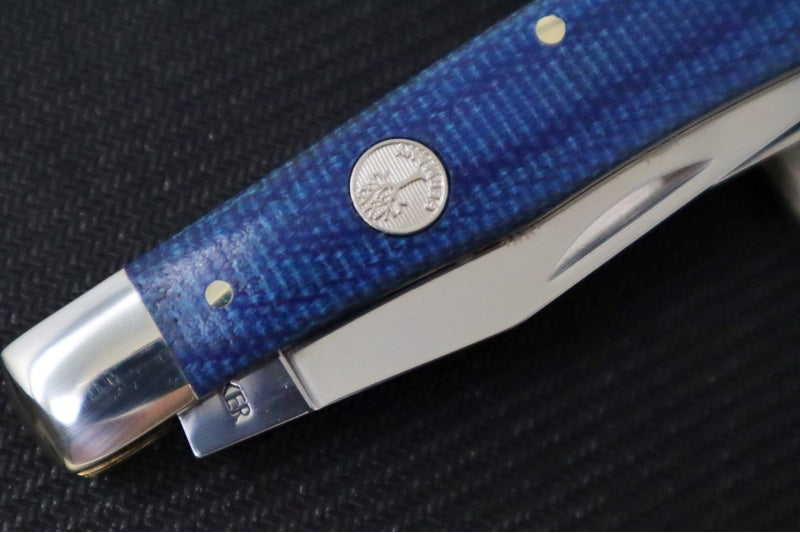 Boker Treebrand Trapper - Denim Blue Canvas Micarta Handle / D2 Steel / Satin Finish 110887 - Northwest Knives