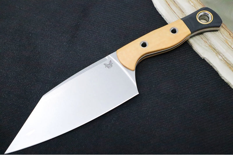 Benchmade 4010-02 Station Kitchen Knife - Stonewashed Finish / CPM-154 Steel / Maple Richlite Handle - Made in Portland, Oregon USA