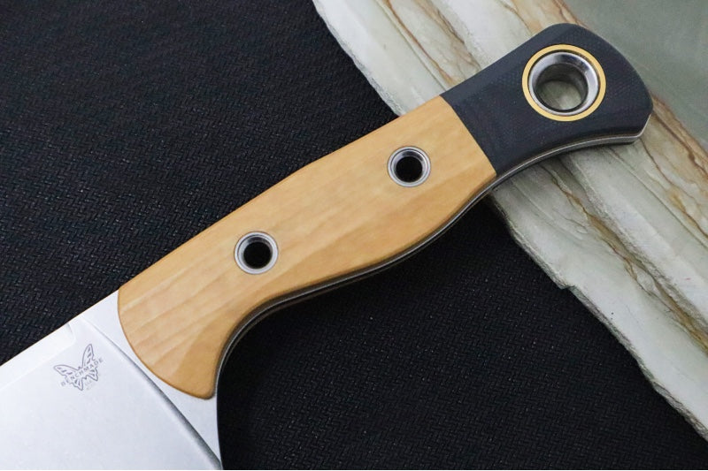 Benchmade 4010-02 Station Kitchen Knife - Stonewashed Finish / CPM-154 Steel / Maple Richlite Handle - Made in Portland, Oregon USA