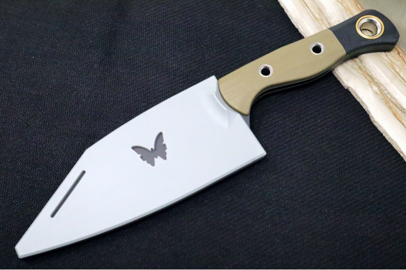 Benchmade 4010BK-01 Station Kitchen Knife - Black DLC Finish / CPM-154 Steel / OD Green & Black G-10 Handle - Made in Portland, Oregon USA