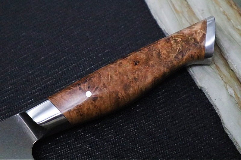 STEELPORT Knife Co. - 8" Chef's Knife - American Forged 52100 Carbon Steel with Coffee Patina - Handcrafted In Portland, Oregon - Northwest Knives