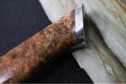STEELPORT Knife Co. - 8" Chef's Knife - American Forged 52100 Carbon Steel with Coffee Patina - Handcrafted In Portland, Oregon - Northwest Knives