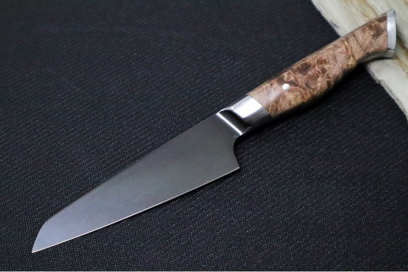 STEELPORT Knife Co. - 4" Paring Knife - American Forged 52100 Carbon Steel with Coffee Patina - Handcrafted In Portland, Oregon