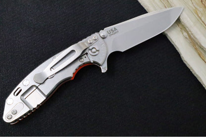 Rick Hinderer Knives XM-18 3.0" - Stonewash Finish / Spanto Blade / Orange G-10