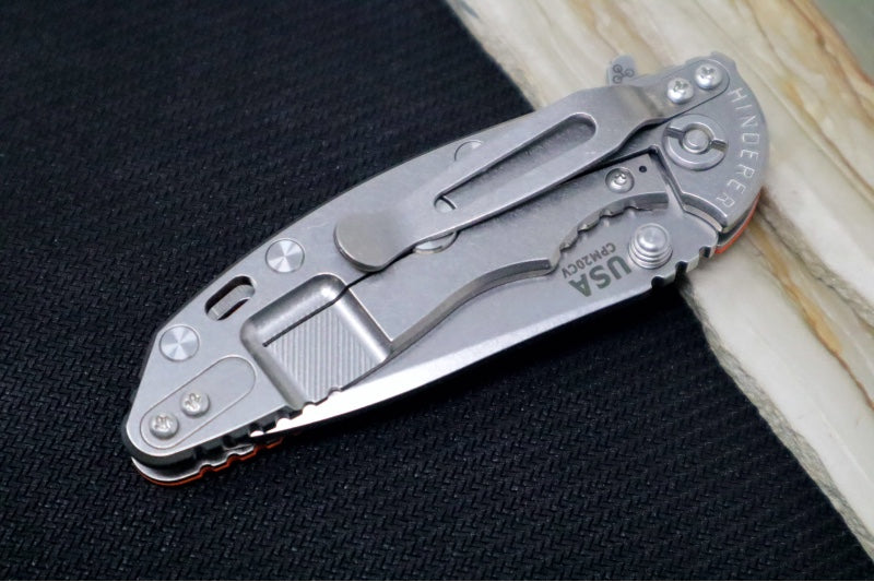 Rick Hinderer Knives XM-18 3.0" - Stonewash Finish / Spanto Blade / Orange G-10