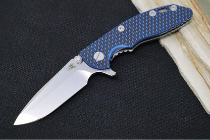 Rick Hinderer Knives XM-18 3.0" - Stonewash Finish / Spanto Blade / Black & Blue G-10