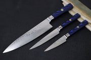 Cangshan Cutlery Kita Series 3pc Starter Set - 67 Layered Forged X-7 Damascus - Ash Wood Storage Box 501530 - Northwest Knives