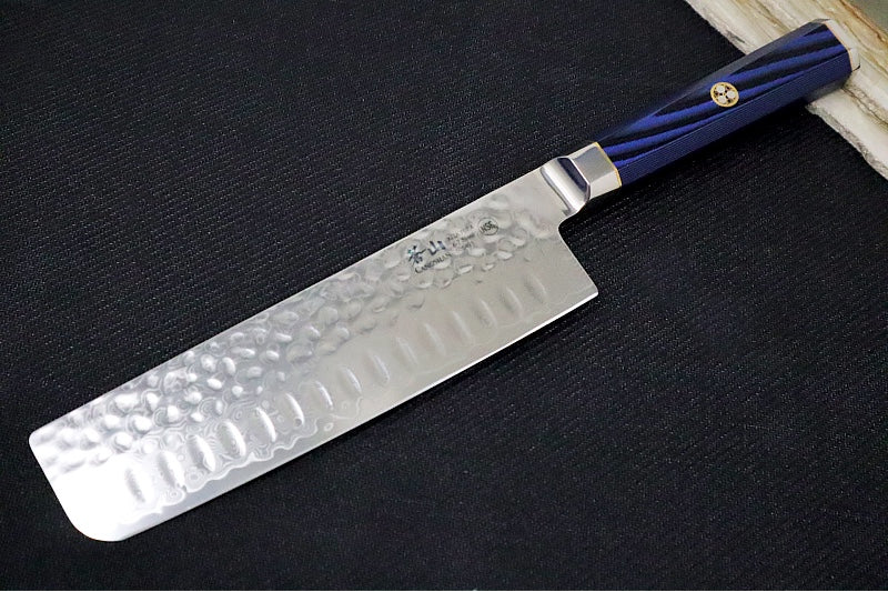 Cangshan Cutlery Kita Series 7" Nakiri - 67 Layered Forged X-7 Damascus - Magnetic Wood Saya Sheath - Northwest Knives