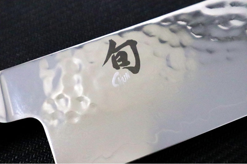 Shun Premier Blonde - 5.5" Nakiri Knife - 69 Layered Damascus -Hammered Tsuchime Finish - Blonde Colored Pakkawood Handle - Made in Seki City, Japan