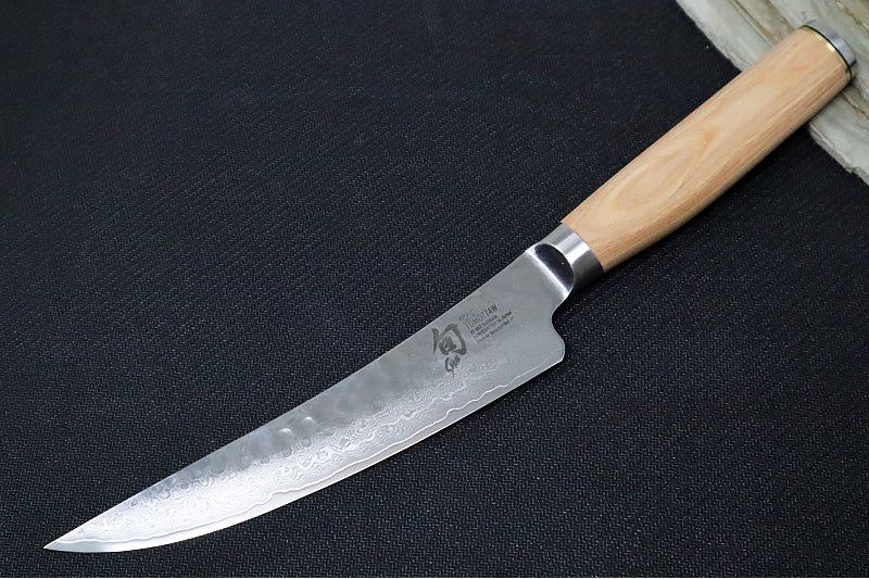 Shun Premier Blonde - 6" Boning/Fillet Knife - 69 Layered Damascus -Hammered Tsuchime Finish - Blonde Colored Pakkawood Handle - Made in Seki City, Japan - Northwest Knives