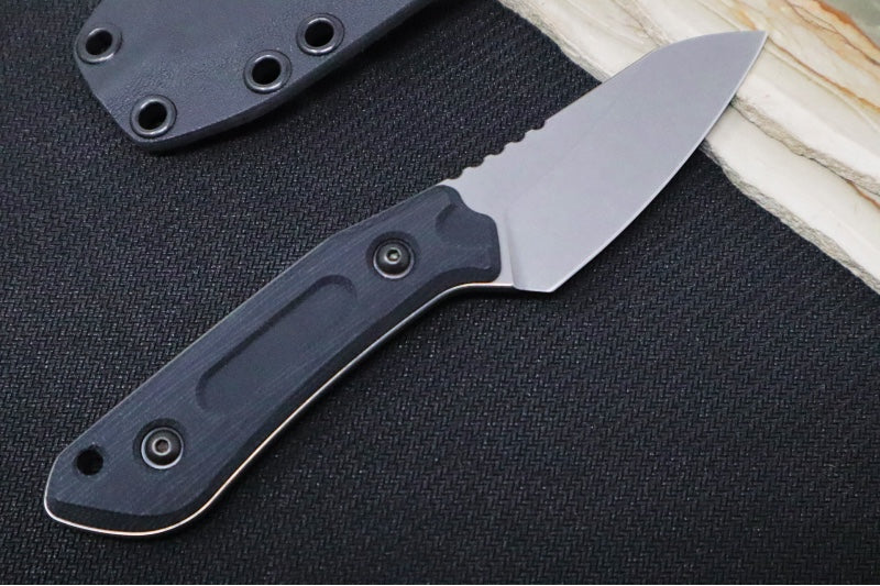 Schwarz Designs Overland Sport - Black Canvas Micarta Handle / CPM-Magnacut Blade / Stonewash Finish / Black Kydex Sheath