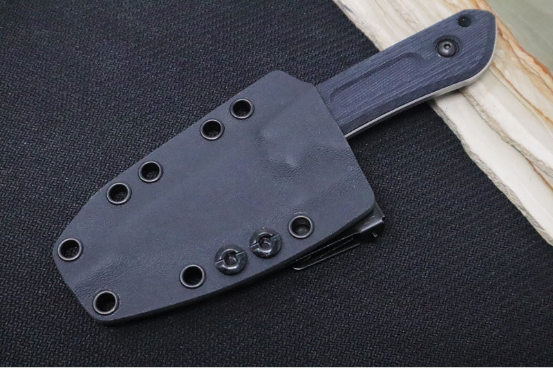 Schwarz Designs Overland Sport - Black Canvas Micarta Handle / CPM-Magnacut Blade / Stonewash Finish / Black Kydex Sheath