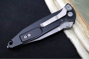 Microtech SOCOM Elite - Single Edge with Partial Serrates / Apocalyptic Finish / Black Anodized Aluminum Handle with Black Insertsd 160-11AP - Northwest Knives