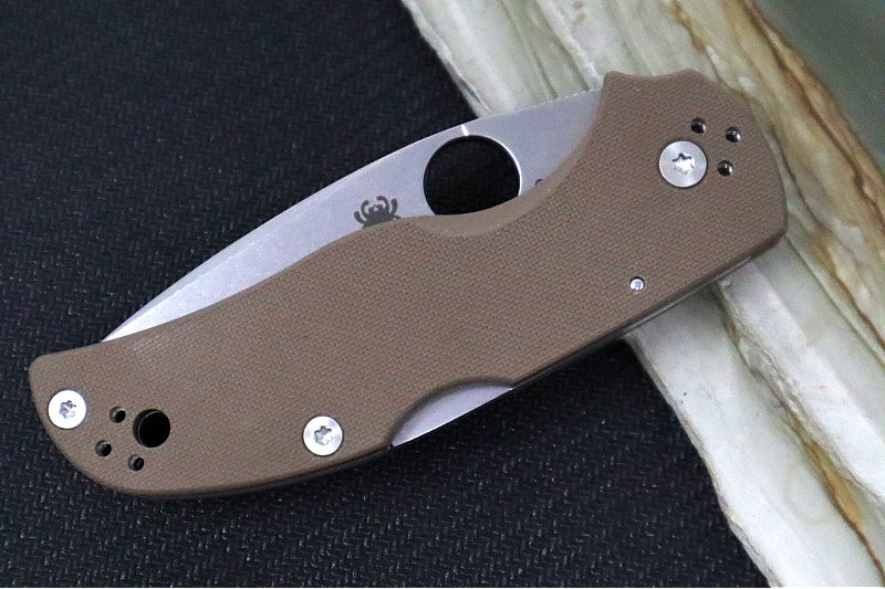 Spyderco Native 5 SPRINT RUN - Brown G-10 Handle / CPM-15V Steel / Drop Point / Satin Finish C41GPBN15V5