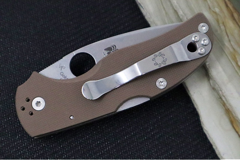 Spyderco Native 5 SPRINT RUN - Brown G-10 Handle / CPM-15V Steel / Drop Point / Satin Finish C41GPBN15V5 - Northwest Knives